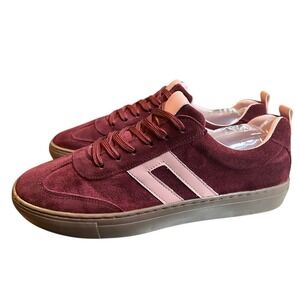 New Cruza Burgundy Lace-Up Suede Sneaker/Made in Portugal  Woman's Sz 39